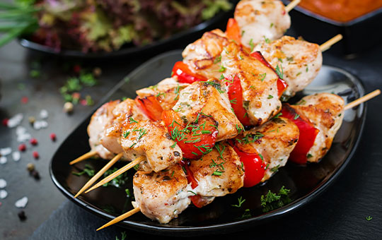 Grilled chicken stick image